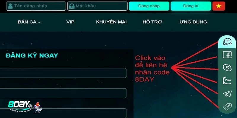 Các bước để nhận code tại 8DAY rất đơn giản.
